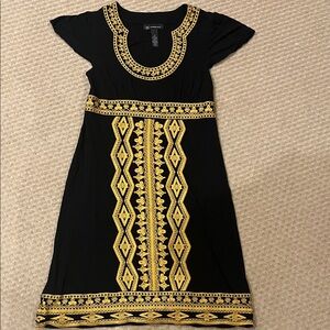 INC International Concepts Black and Gold Dress